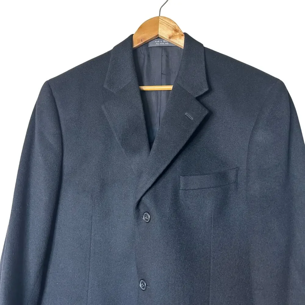 Alfani Mens Blazer Jacket‎ Suit Coat Size 40R Cashmere Black Workwear Business